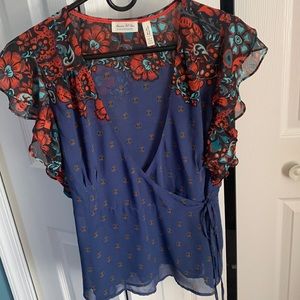 Anthropology Meadow Rue Bastide Wrap Top